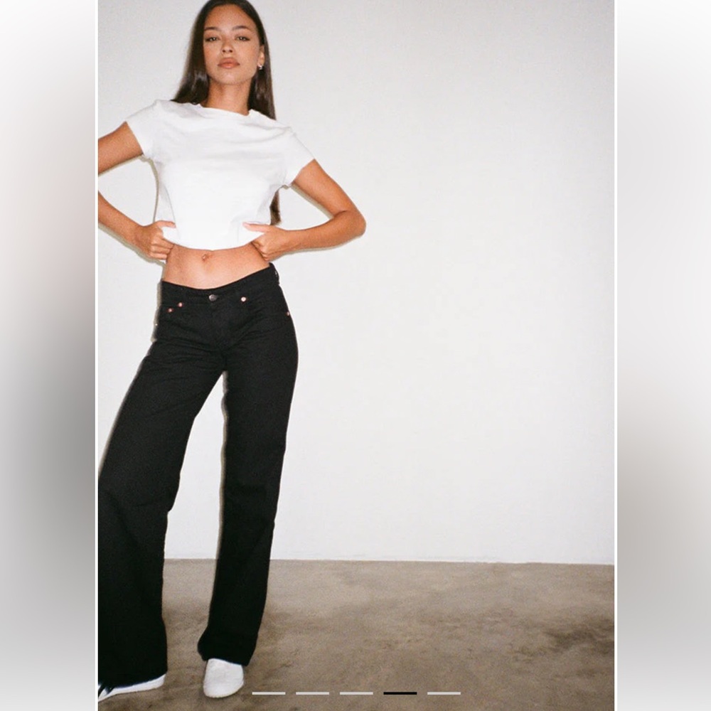 Motel rocks Low Rise Parallel Jeans In Rinse Black - Picture 2 of 5